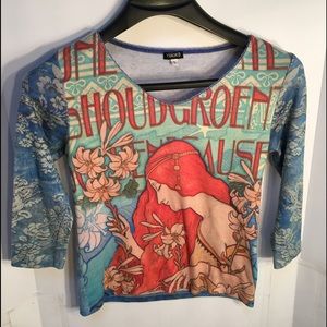 Knit vintage pullover mermaid lady shirt sweater